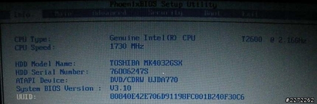 TOSHIBA L30升級了 U T2600 主頻少了為何
