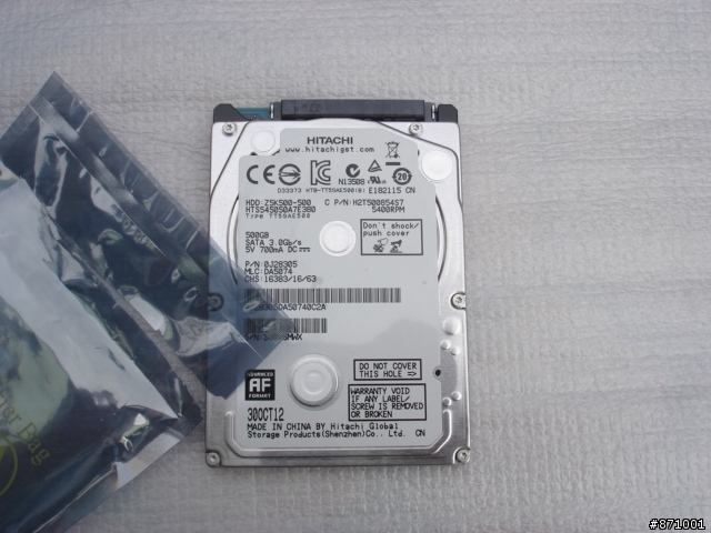[撕袋] 日立500GB 2.5" SATA2 5400rpm (AF 7mm)