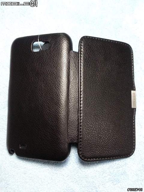 (開箱) SAMSUNG Note2  iCarer 真皮磁扣吸附側掀皮套