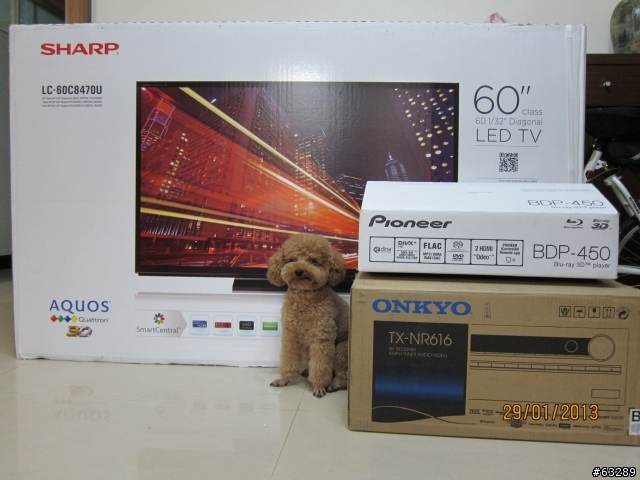 10萬小升級 3D 四原色SHARP LC-60C8470U+ONKYO TX-NR 616