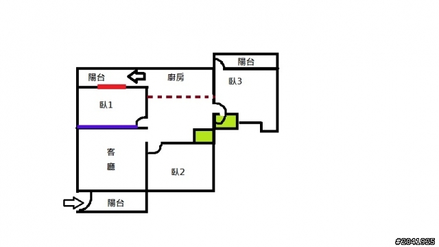 請問格局後是否為穿堂煞, 另廚房加道牆後的開口