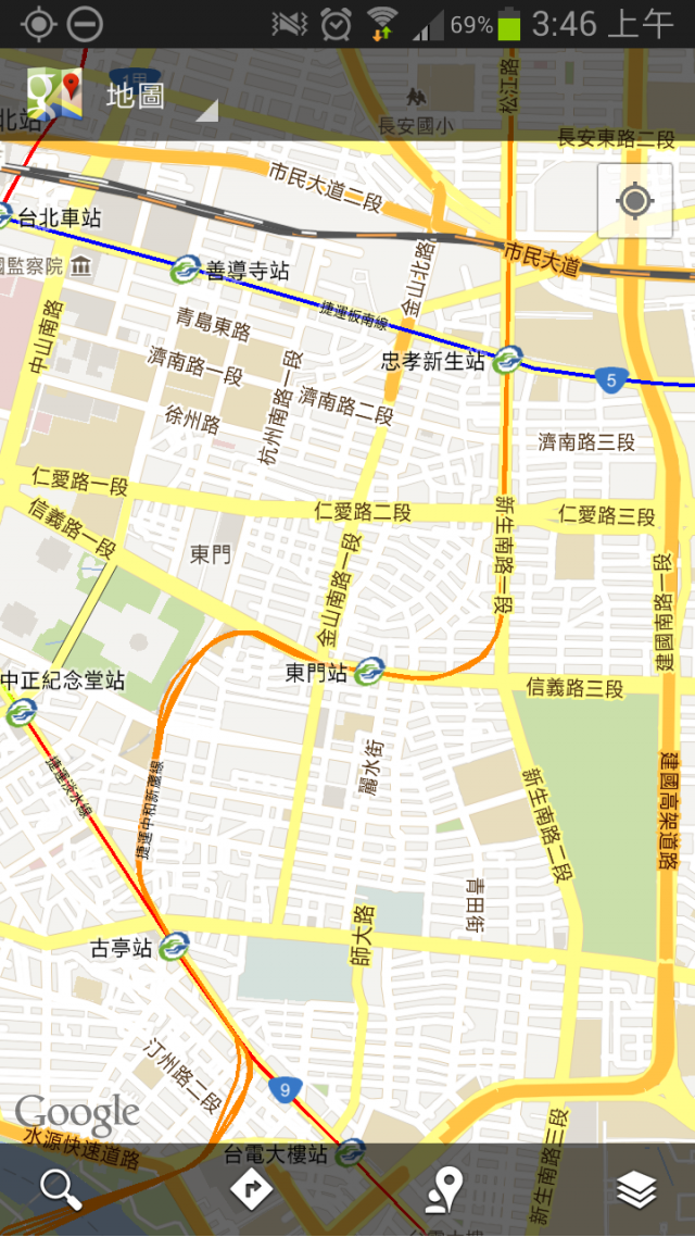 google map的東門站終於通車了