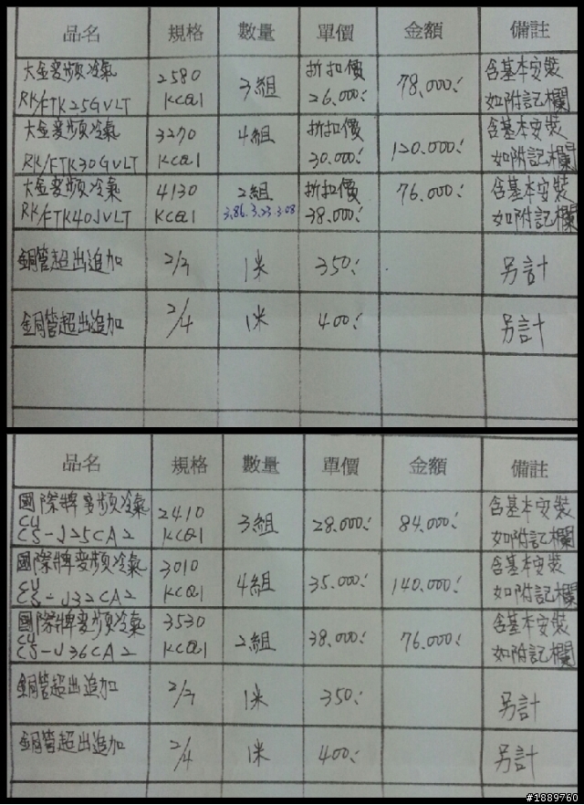 冷器報價結果！為了賣大金國際變貴了！