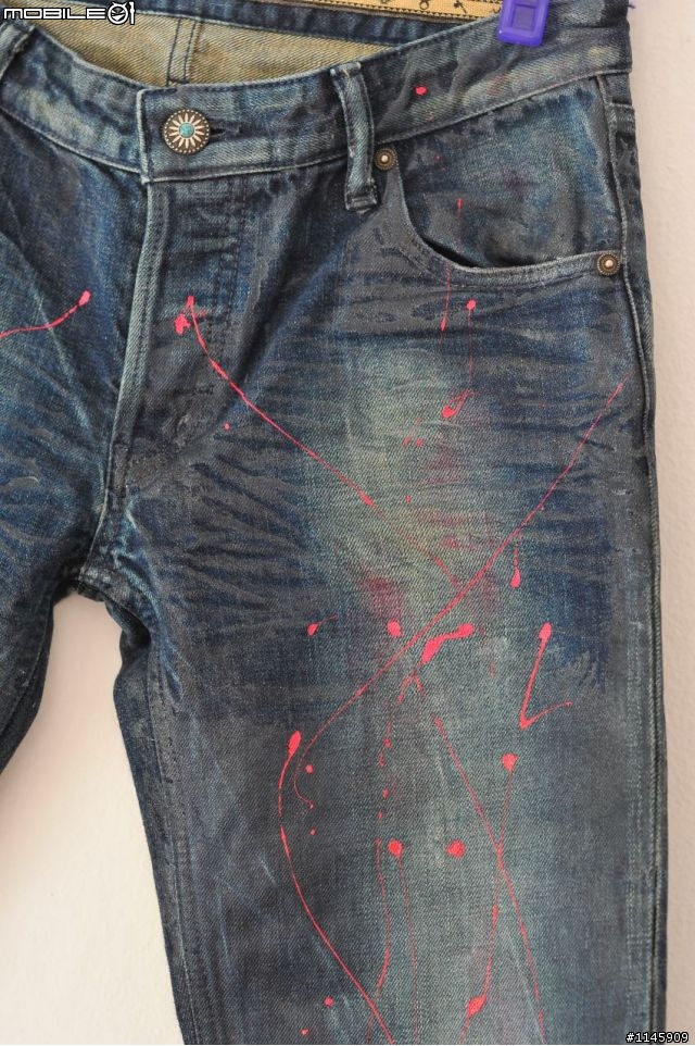 [絕對桃色] Jeansda"Lightning Bolt"Antique 桃閃上膠牛