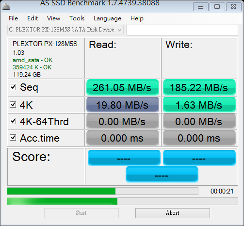 M5S新買的SSD  4K為何跑得如此低~?求解