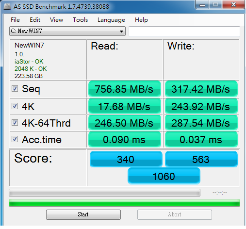 Kingston V300 120G *2 Raid 0 的跑分疑問