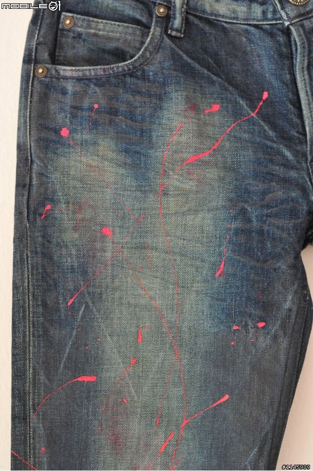 [絕對桃色] Jeansda"Lightning Bolt"Antique 桃閃上膠牛
