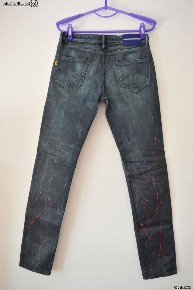 [絕對桃色] Jeansda"Lightning Bolt"Antique 桃閃上膠牛