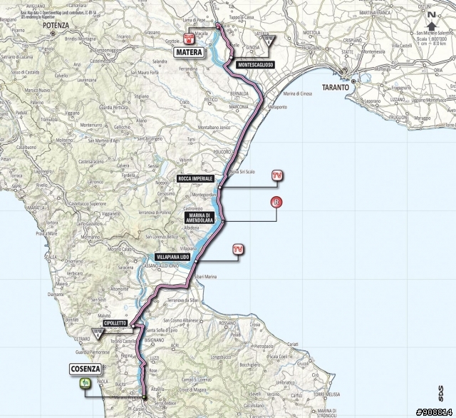 2013 Giro d'Italia(環義大賽) , 第五站 Cosenza → Matera, 203公里