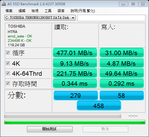 TOSHIBA Quark 128G 開箱實測....但這速度, 正常嗎?