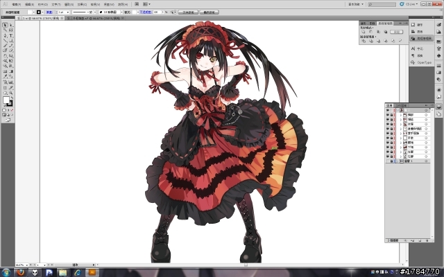 【電繪】Illustrator 時崎狂三描圖