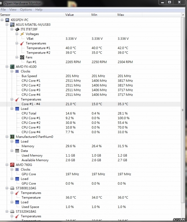請問AMD FX4100的溫度這樣正常嗎?