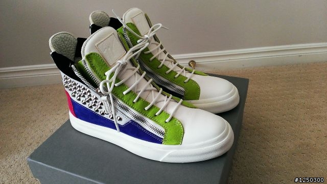 [開箱]Giuseppe Zanotti White multicolor studded London sneakers
