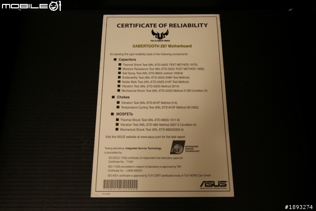 [開箱] ASUS 五年保固 TUF 系列 SABERTOOTH Z87