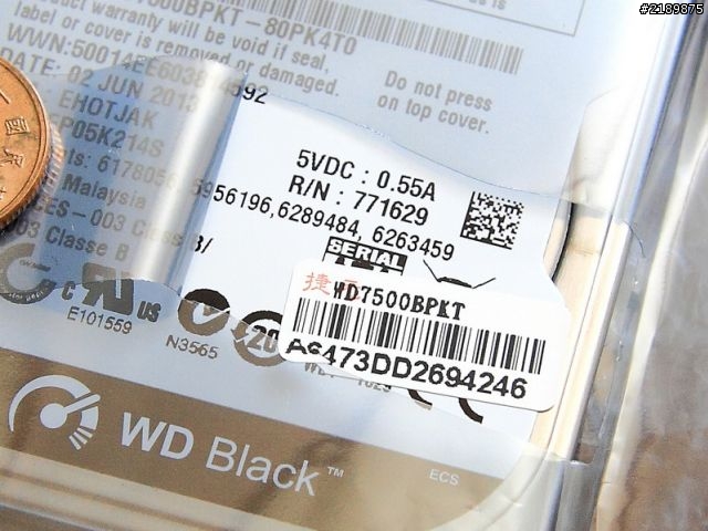 [分享] 筆電換WD 黑標 2.5吋 750G WD7500BPKT簡測