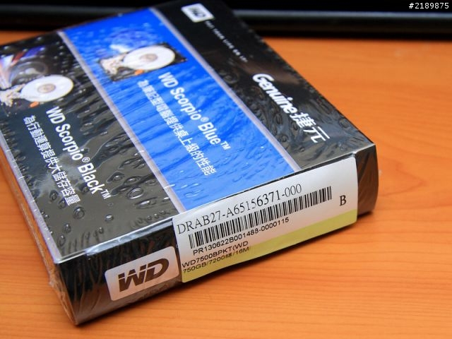 [分享] 筆電換WD 黑標 2.5吋 750G WD7500BPKT簡測