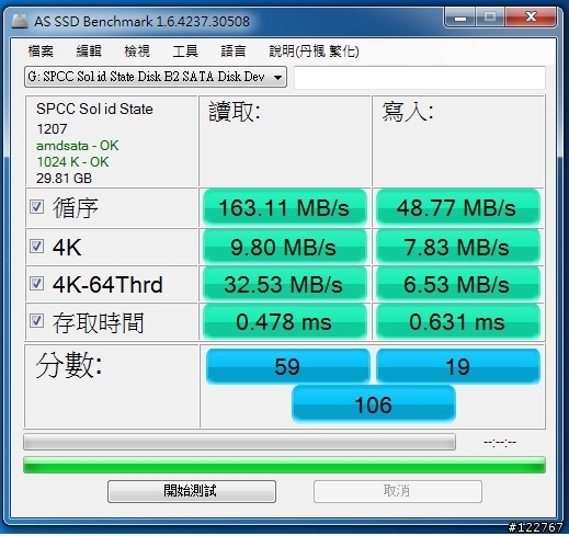 SSD 當系統碟跑很慢(WIN7)→ 分享新購Panzer-IV 64GB*2顆 作RAID0
