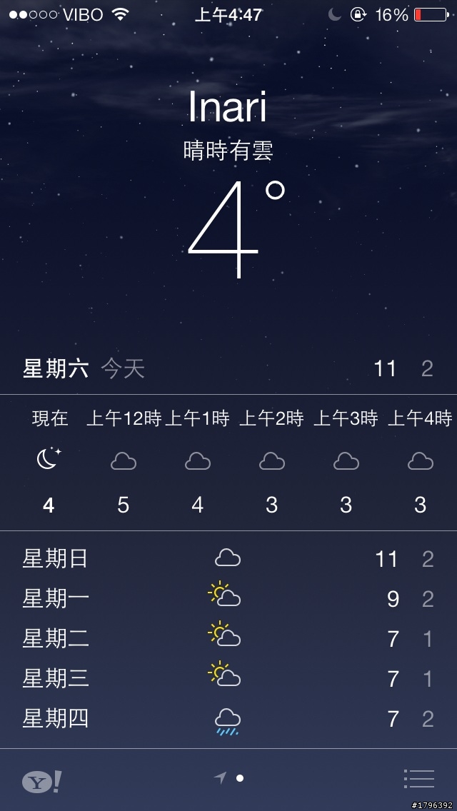 其實iOS 7的天氣蠻漂亮的