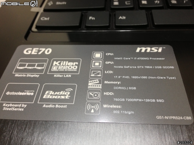 我的 GE70 小開箱