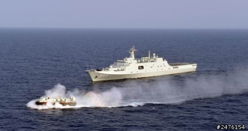 解放軍999井岡山兩棲登陸艦抵達敘利亞外海