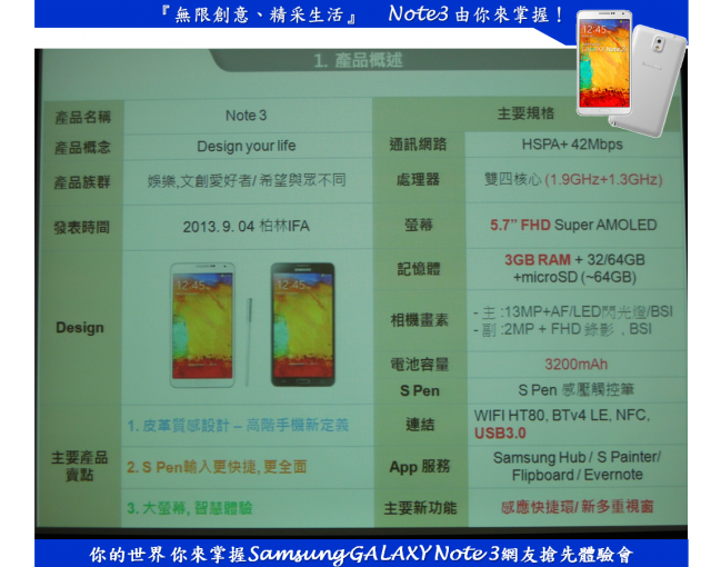 『無限創意、精采生活』 Note3 由你來掌握！