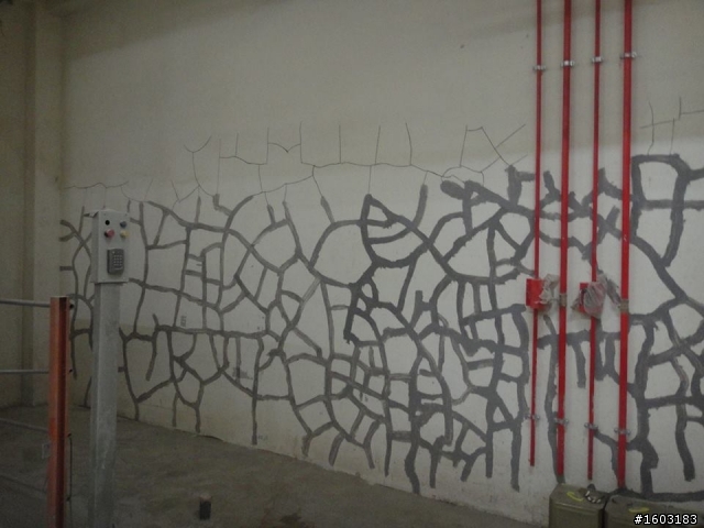 地下室2樓牆面裂得很垮張!!