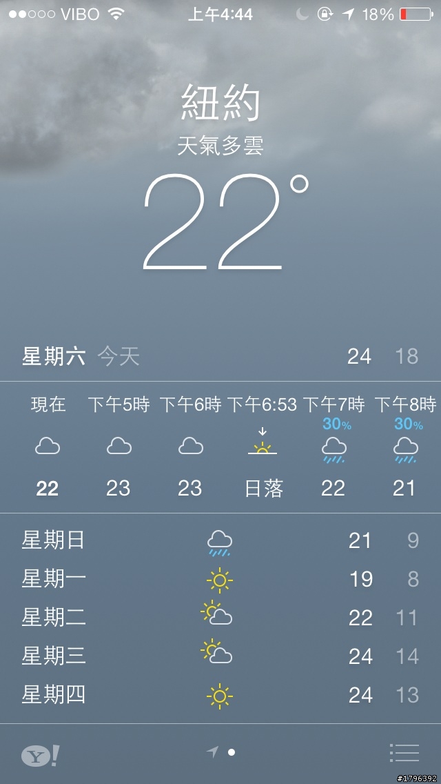 其實iOS 7的天氣蠻漂亮的