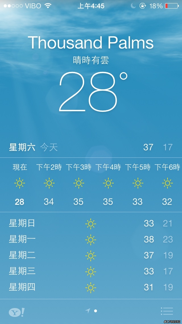 其實iOS 7的天氣蠻漂亮的