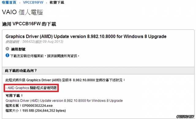 [資訊] VPCCA/VPCCB 可用的顯示驅動程式 for Windows 8.1