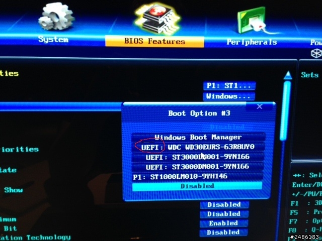 關於BIOS開機順序前的windows boot manager跟uefi問題