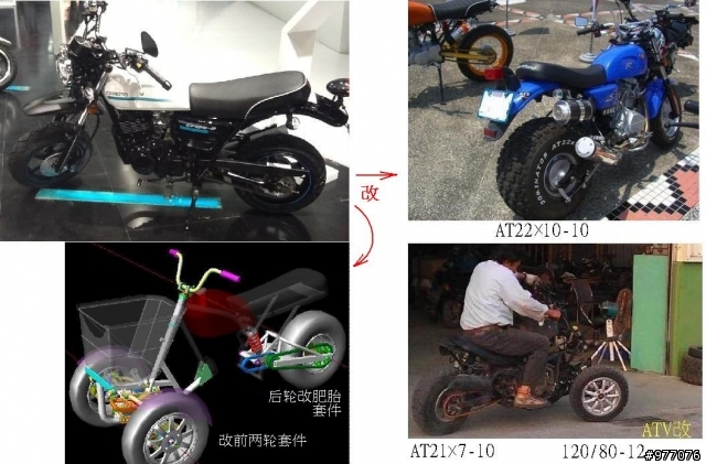 肥胎摩托掰 fat tyre motorbike
