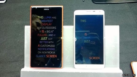 lumia1520与note3屏幕对比