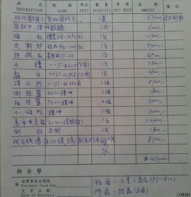 請教廚具估價 是否合理?