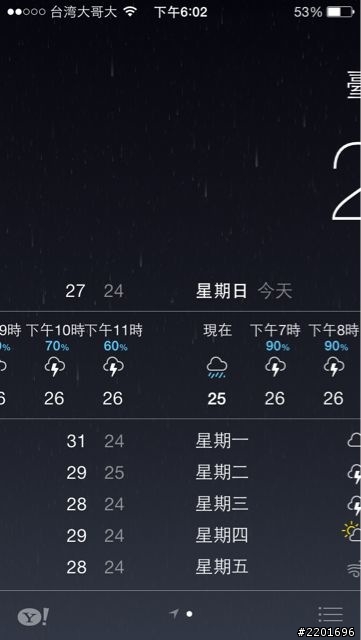 Ios 7原廠天氣app雨天雨滴slow motion