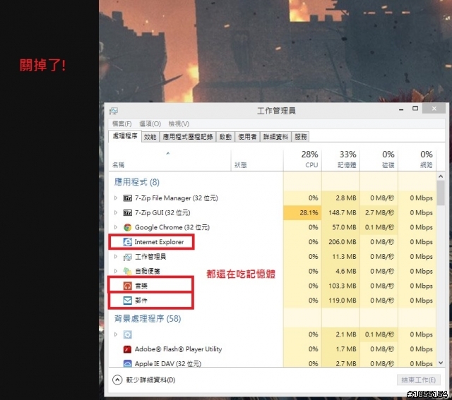 有關WIN8.1工作管理員的問題