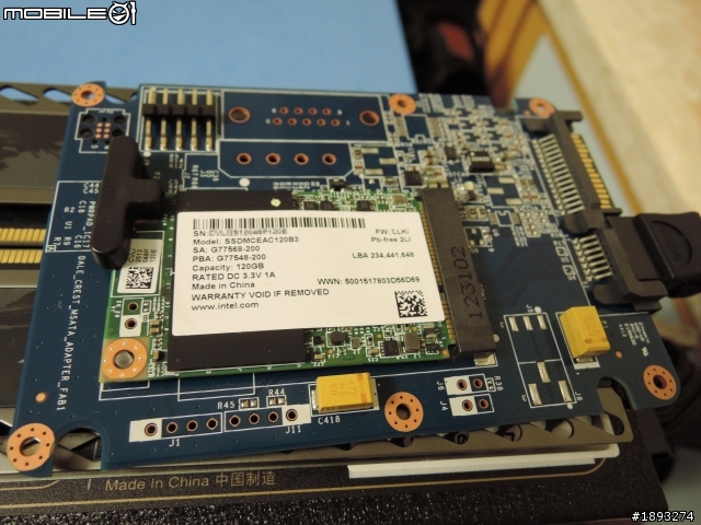 5年保固的 Intel M525 mSATA 120GB SSD 簡易測試