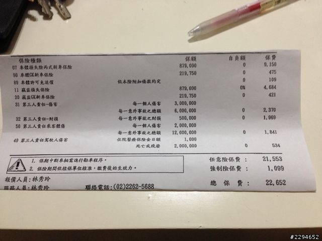 Wish新車保險問題請教