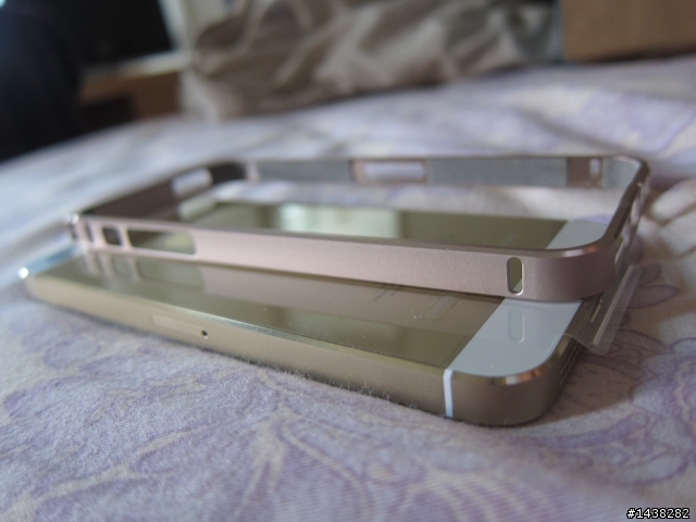iPhone5S 金色邊框殼/Cross line