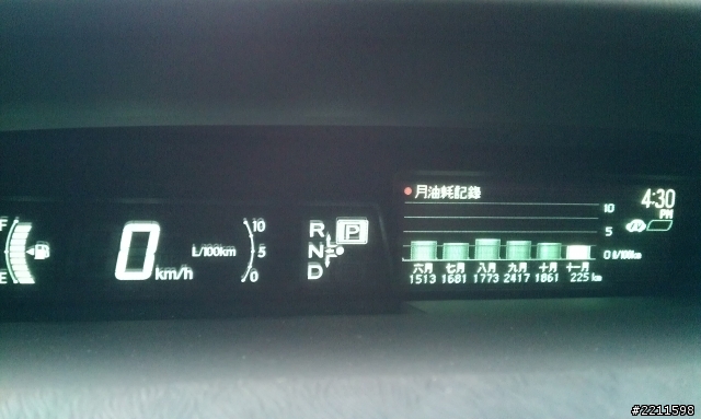 旅程225km，初次錶頭油耗40KM/L。