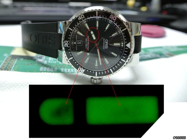 ORIS 新錶~~時針夜光是否有問題??