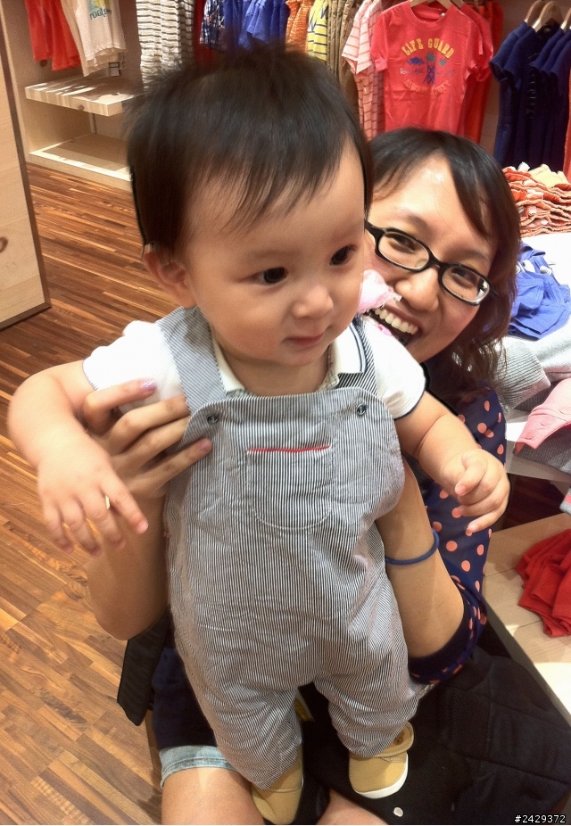 [分享]【 Jacadi 】藍條紋吊帶褲