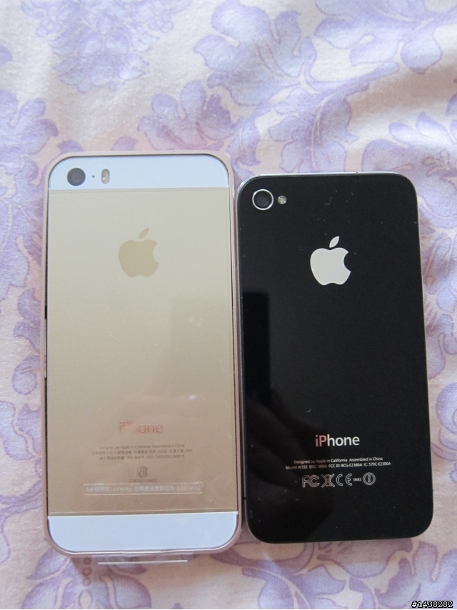 iPhone5S 金色邊框殼/Cross line