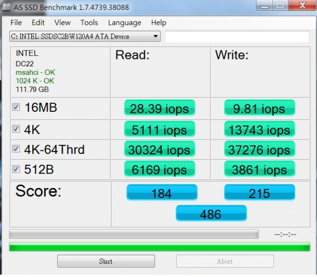 INTEL 530 120G分數及問題