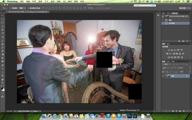 請教有在使用mac的photoshop cc的有遇過照片有黑方格嗎？(圖)