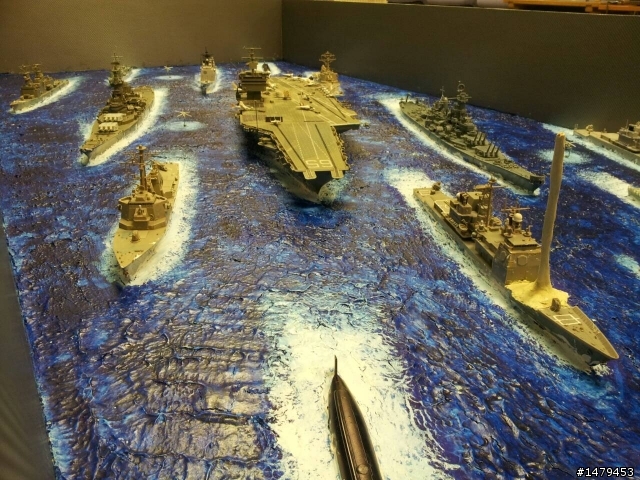 <作品分享> 1:350企業號航空母艦戰鬥群 (大場景)