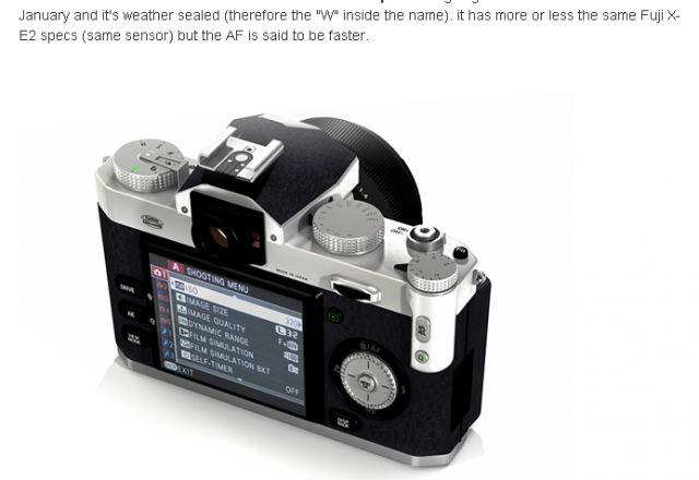 New Fuji X-W1 疑似實機(合成)照?