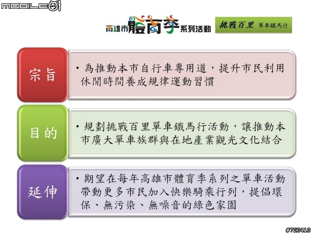 【活動日期】103/2/23（日）線上開放報名了- 高雄市體育季- 挑戰百里單車行