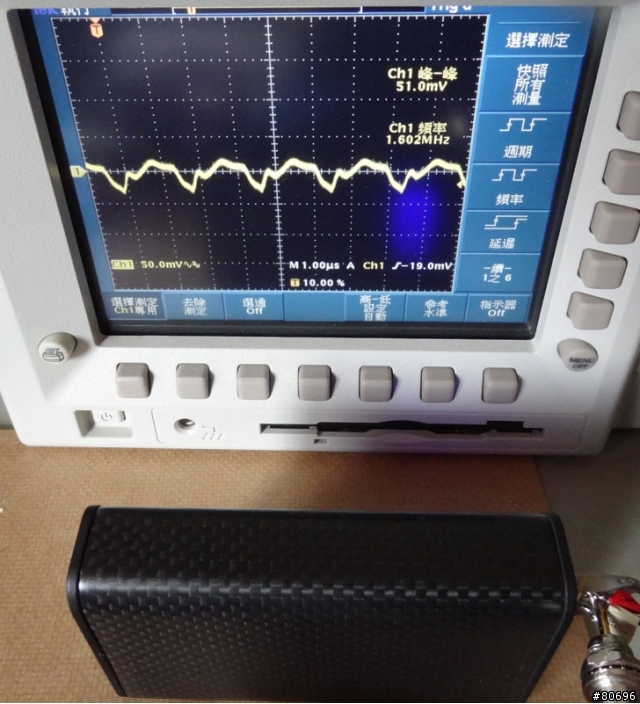 手上幾款行動電源的USB帶載1A輸出漣波測試(持續增加被測行動電源)-3/1更新