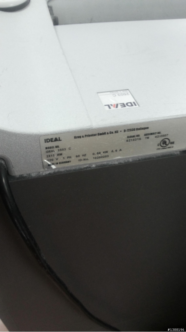 剛入手一台2手 ideal 2503C 碎紙機