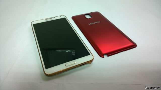 NOTE 3 玫瑰金(新增白機)+ 原廠潮牌背蓋(個性紅)